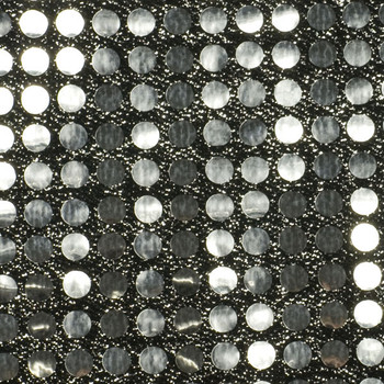 Silver Black Big Dot Sequin Fabric