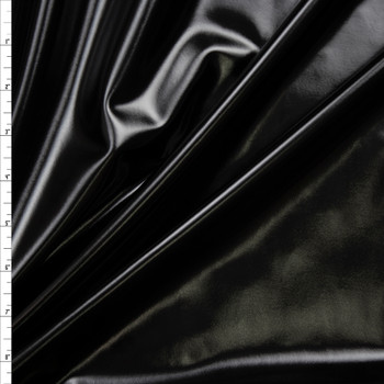 Black Shiny Glossy PVC Pleather 4 Way Stretch Fabric , Black Latex Fabric  by Yard, Black Faux Patent Leather, Black Glossy Vinyl Fabric 