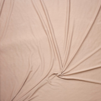 Tan Brushed Poly/Modal Jersey Knit Fabric By The Yard - Wide shot