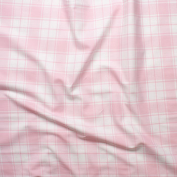 Pink and White Plaid Cotton Flannel from 'Robert Kaufman' Fabric By The Yard - Wide shot