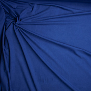 Navy Blue Stretch Midweight Cotton Jersey Knit Fabric By The Yard - Wide shot