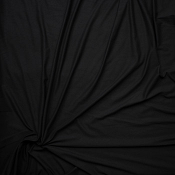 Black Midweight Double Brushed Poly/Spandex Fabric By The Yard - Wide shot
