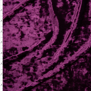 Plum Luxury Crushed Stretch Velvet Fabric By The Yard