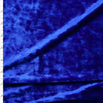 Royal Blue Luxury Crushed Stretch Velvet Fabric By The Yard
