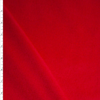Solid Red Designer Wool Coating Fabric By The Yard