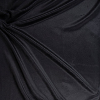 Black Short Pile Designer Wool Coating Fabric By The Yard - Wide shot