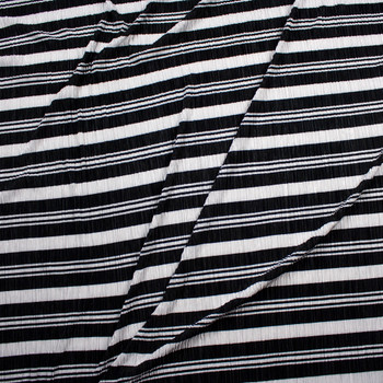 black and white striped jersey knit fabric