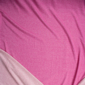 Bright Pink Cotton French Terry Fabric By The Yard - Wide shot