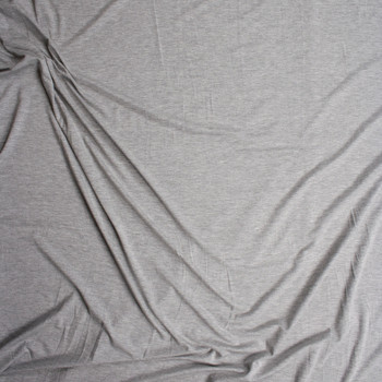 Heather Grey Midweight 4-way Stretch Rayon/Spandex Jersey Knit Fabric By The Yard - Wide shot