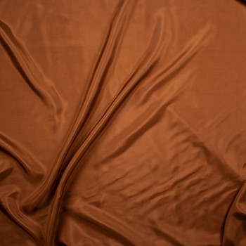 Copper Designer Silk Habotai Fabric By The Yard - Wide shot
