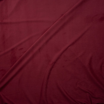 Wine Lightweight Designer Stretch Suede Fabric By The Yard - Wide shot