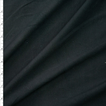 Black Solid Midweight Cotton/Spandex Knit Fabric By The Yard
