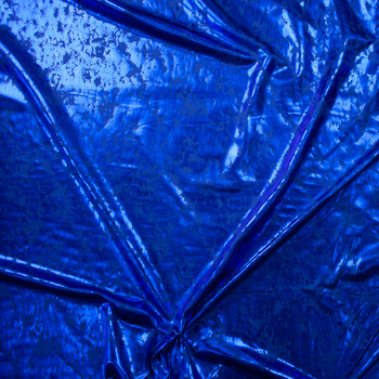 Metallic Grunge Blue on Blue Nylon/Spandex Fabric By The Yard - Wide shot