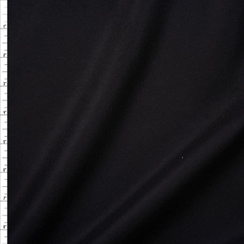 Black Designer Wool Melton Fabric By The Yard