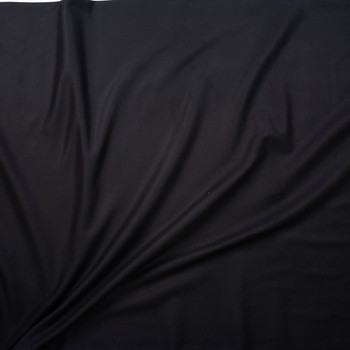 Black Designer Wool Melton Fabric By The Yard - Wide shot