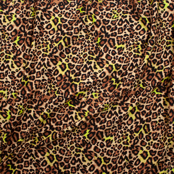 Tan and Yellow Cheetah Print Lightweight Designer Sweatshirt Fleece Fabric By The Yard - Wide shot