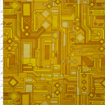 Fractals Yellow Quilter’s Cotton Print from Boundless Fabrics Fabric By The Yard