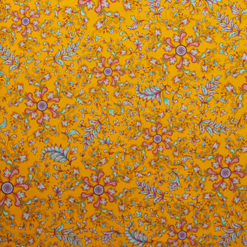 Mythic Floral Mango Quilter’s Cotton Print from Boundless Fabrics Fabric By The Yard - Wide shot