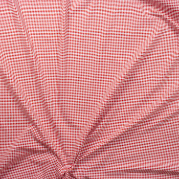 Red and White 1/8” Gingham Seersucker Fabric By The Yard - Wide shot