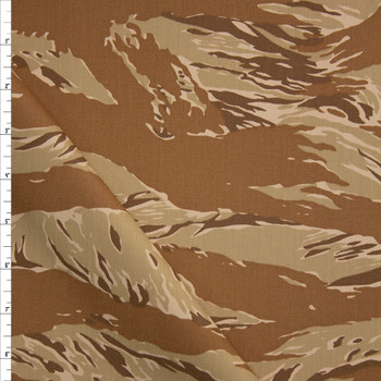 Tan Torn Style Camo Cotton Twill Fabric By The Yard