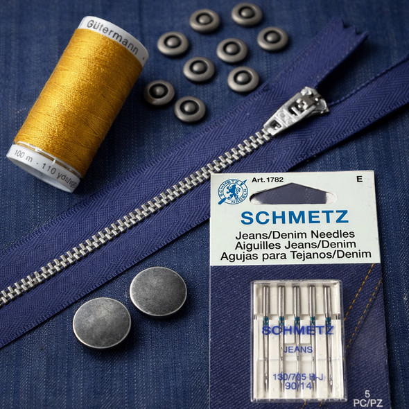 The Essential Blue Jeans Sewing Kit - Antique Nickel