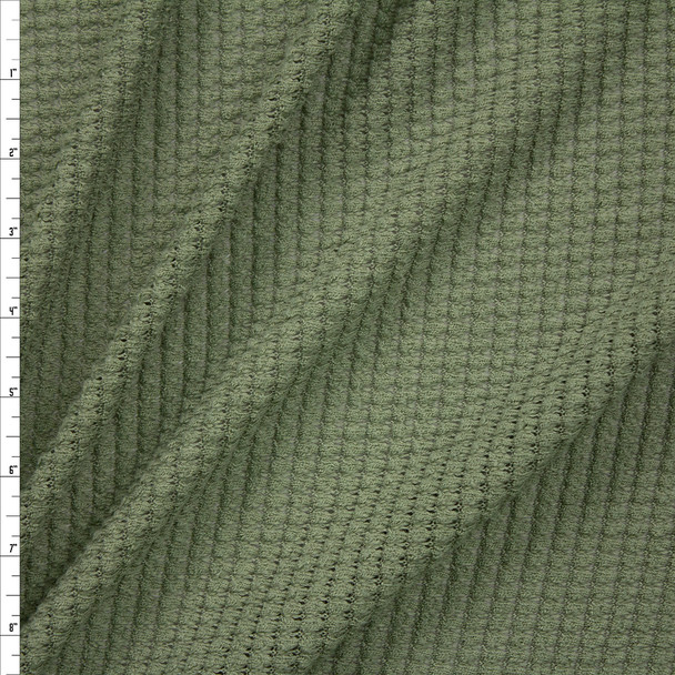 Sage Green Chunky Waffle Knit Fabric By The Yard