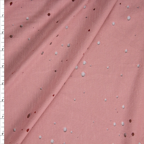 Blush Holey Rayon French Terry Fabric By The Yard