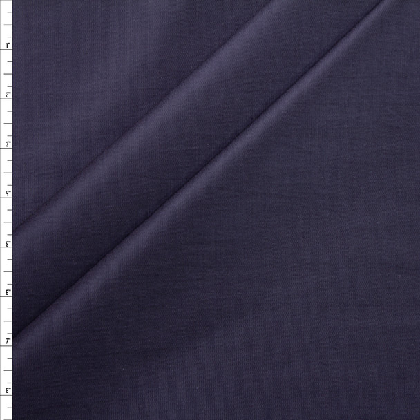 Navy Blue Slubbed Cotton/Linen Blend Sateen Fabric By The Yard