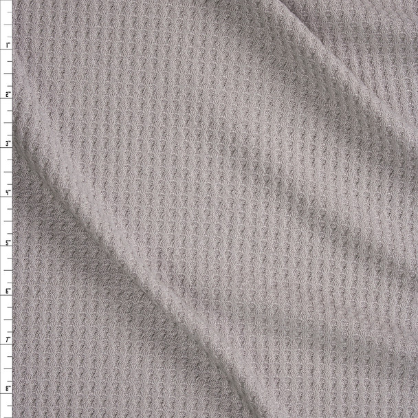 Silver Grey Soft Waffle Knit Fabric By The Yard