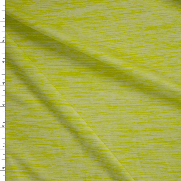 Lemon Lime Space Dye Moisture Wicking Designer Athletic Knit Fabric By The Yard