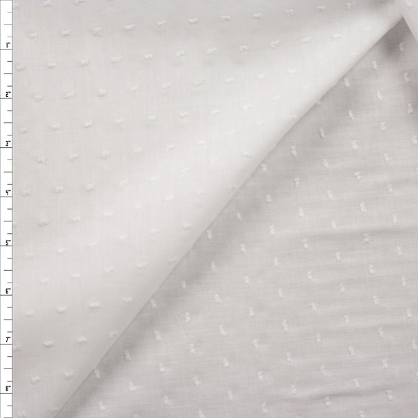 White Swiss Dot Cotton Lawn Fabric By The Yard