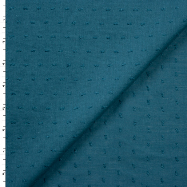 Teal Swiss Dot Cotton Lawn Fabric By The Yard