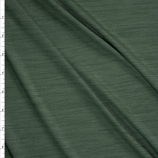 Olive Space Dye Moisture Wicking Designer Athletic Knit Fabric By The Yard