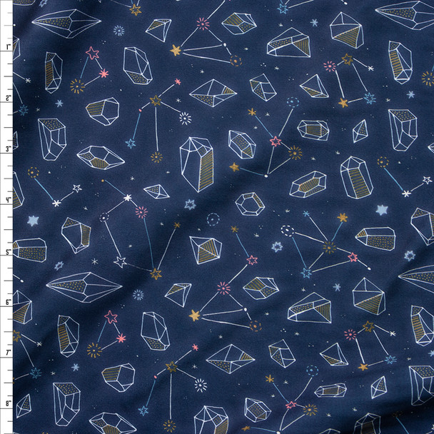 Constellations by Marketa Stengl Double Brushed Poly/Spandex Knit Fabric By The Yard