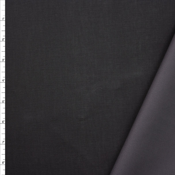 Charcoal Waxed Stretch Cotton Twill Fabric By The Yard