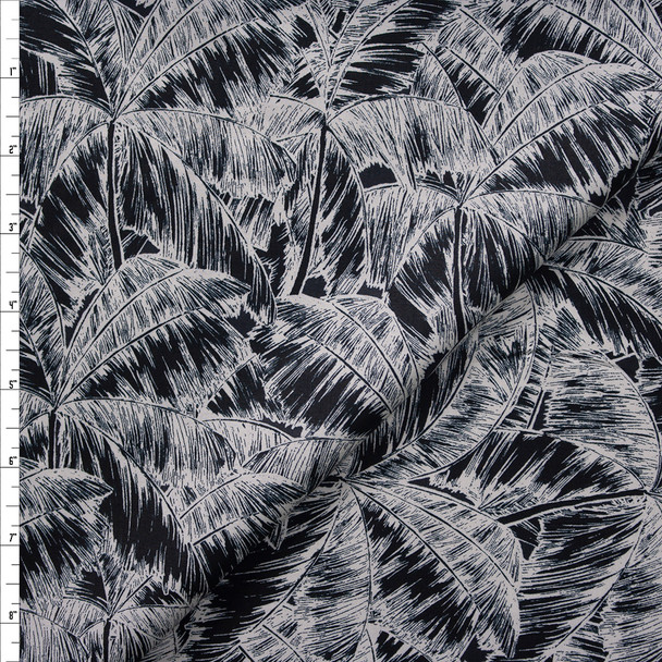 Black and Offwhite Palm Canopy Designer Cotton Shirting from ‘Tori Richards’ Fabric By The Yard