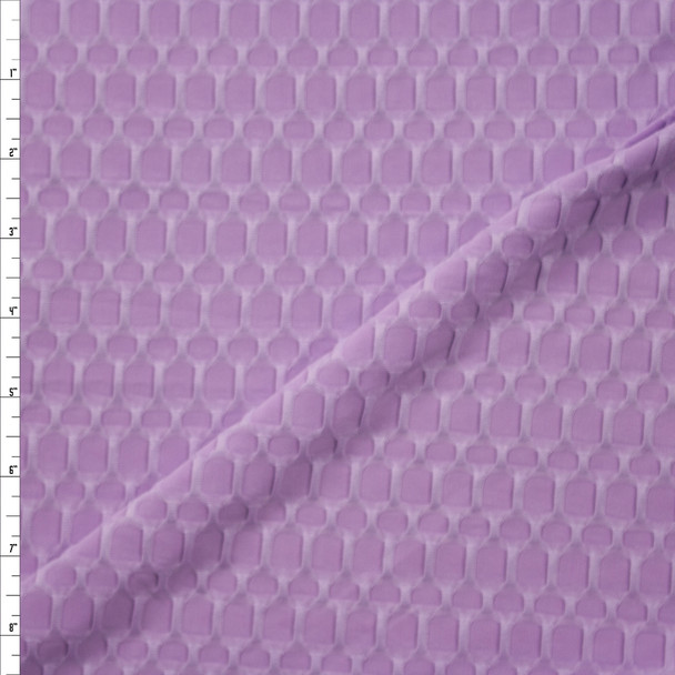 Lavender Honeycomb Textured Midweight Athletic Spandex Fabric By The Yard