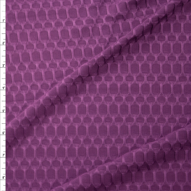 Plum Honeycomb Textured Midweight Athletic Spandex Fabric By The Yard