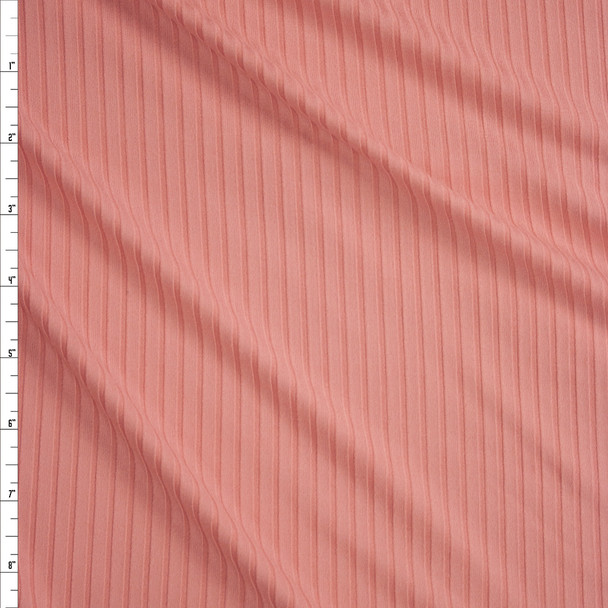 Pink Brushed Stretch Rib Knit Fabric By The Yard