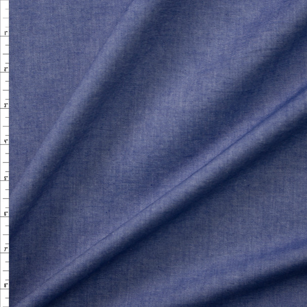 Denim Blue Light Midweight Cotton Chambray  Fabric By The Yard