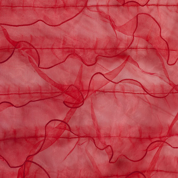 Red Organza 3" Ruffle Fabric