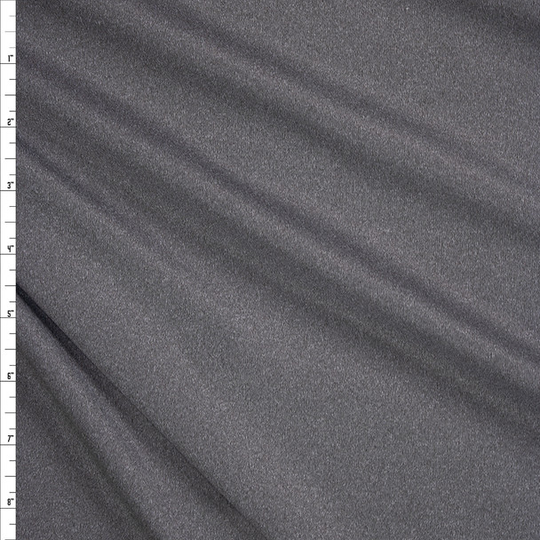 Medium Grey Heather Moisture Wicking Athletic Knit Fabric By The Yard