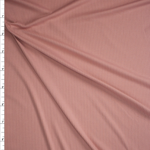 Dusty Pink Midweight Ribbed Knit Fabric By The Yard