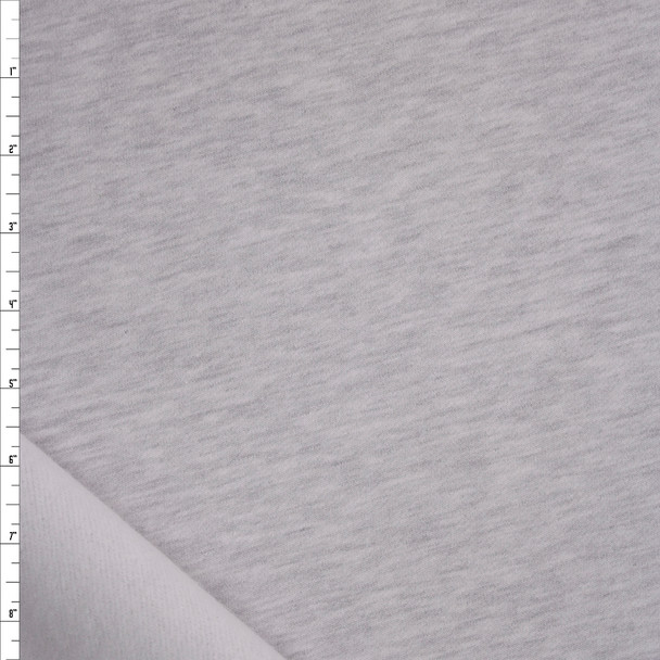 Pale Grey Heavy Cotton Sweatshirt Fleece Fabric By The Yard