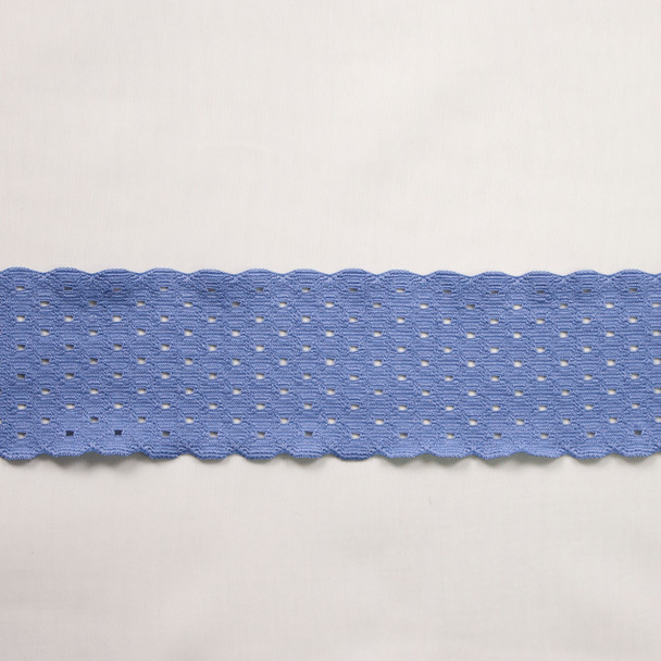 2.25" Periwinkle Perforated Designer Stretch Lace Trim from ‘Hanky Panky’ Fabric By The Yard