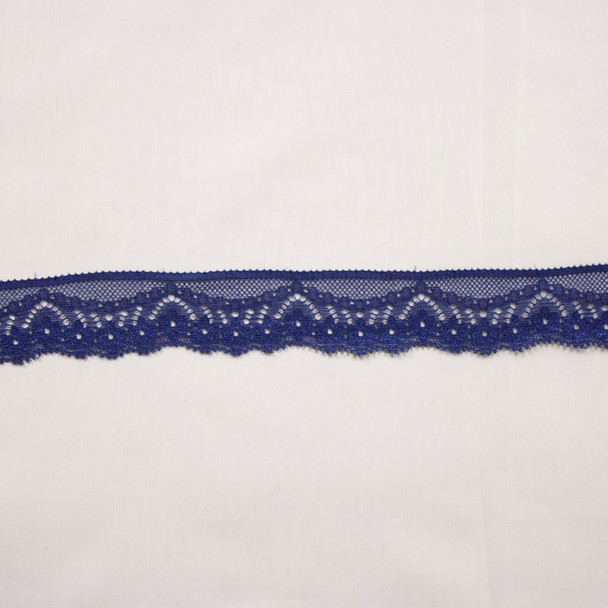 1" Navy Designer Stretch Lace Trim from ‘Hanky Panky’ Fabric By The Yard