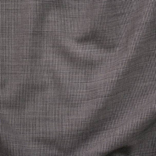 Classic Black/Tan Houndstooth Designer Wool Suiting Fabric By The Yard