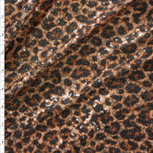 Cheetah Designer Sequin Fabric Fabric By The Yard