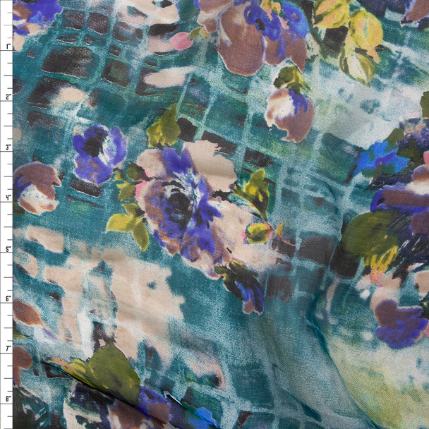 Abstract Designer Silk Chiffon #23698 Fabric By The Yard