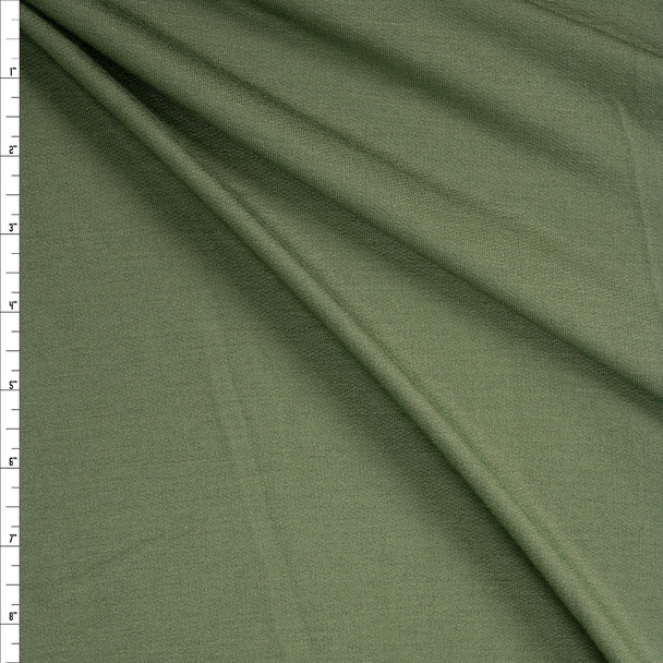 Olive Green Rayon French Terry Fabric By The Yard